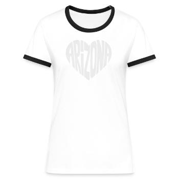 Arizona Herz Typo - Frauen Kontrast-T-Shirt - Blau/Weiß - Vorne