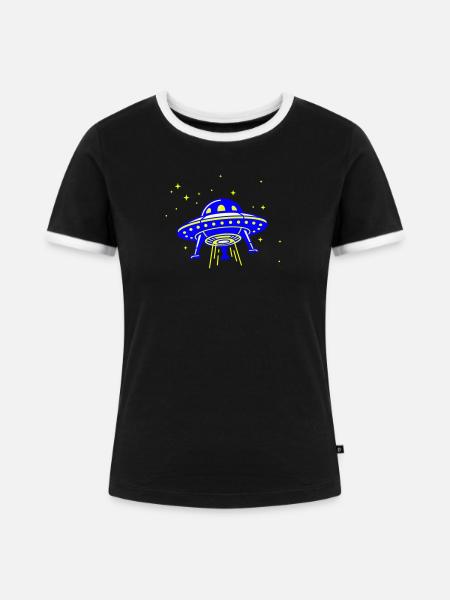 OVNI – Visite d’une autre galaxie - T-shirt contrasté Femme - noir/blanc