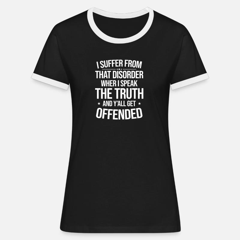 Offended by Honesty - Women's Ringer T-Shirt - black/white