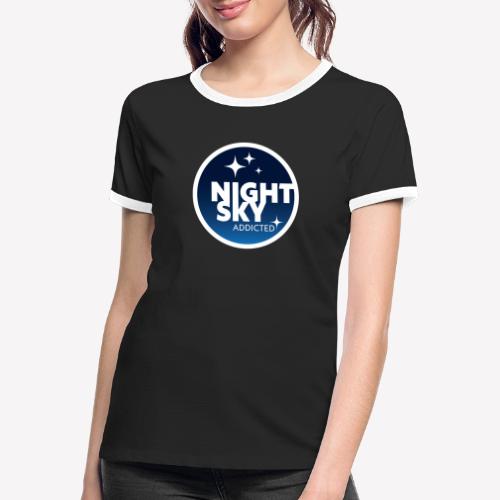 Night sky addicted, farbig - Frauen Kontrast-T-Shirt
