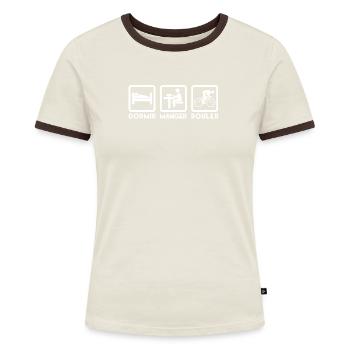 Rythme Quotidien Dormir Manger Rouler - T-shirt contrasté Femme - bleu/blanc - Devant