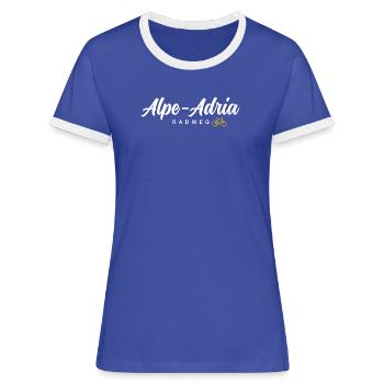 Piste cyclable de l’Alpe Adria - T-shirt contrasté Femme - bleu/blanc - Devant