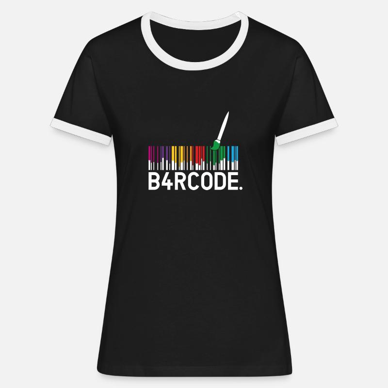 B4RCODE. Painted - Women's Ringer T-Shirt - black/white