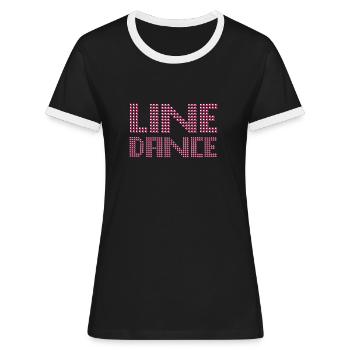 Line Dance - Linedance - Frauen Kontrast-T-Shirt - Schwarz/Weiß - Vorne - Selfina (174cm)