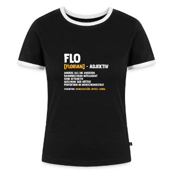 Florian - T-shirt contrasté Femme - noir/blanc - Devant - Selfina (174cm)