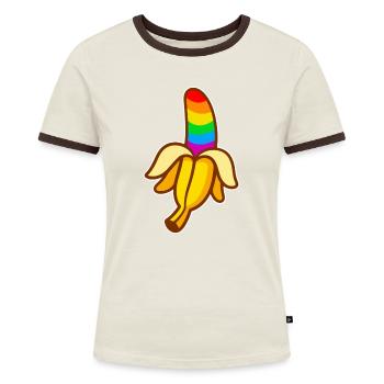 LGBT Rainbow Gay Heart Homosexuality - Women's Ringer T-Shirt - blue/white - Front