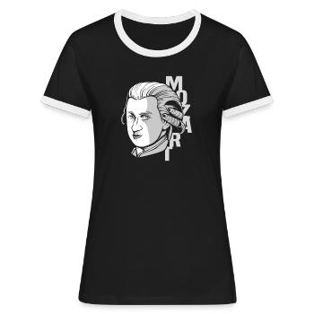 Mozart - T-shirt contrasté Femme - noir/blanc - Devant - Selfina (174cm)