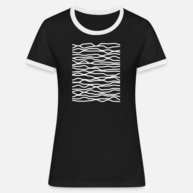 Zebra Wave Stripe Pattern - Women's Ringer T-Shirt - black/white