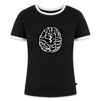 Gehirn - Frauen Kontrast-T-Shirt - Schwarz/Weiß - Vorne - Selfina (174cm)