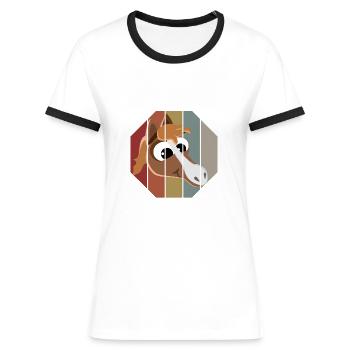I ONLY DATE PONY ENTHUSIASTS - Women's Ringer T-Shirt - blue/white - Front