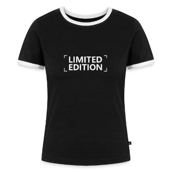 Limited edition - Women's Ringer T-Shirt - black/white - Front - Selfina (174cm)