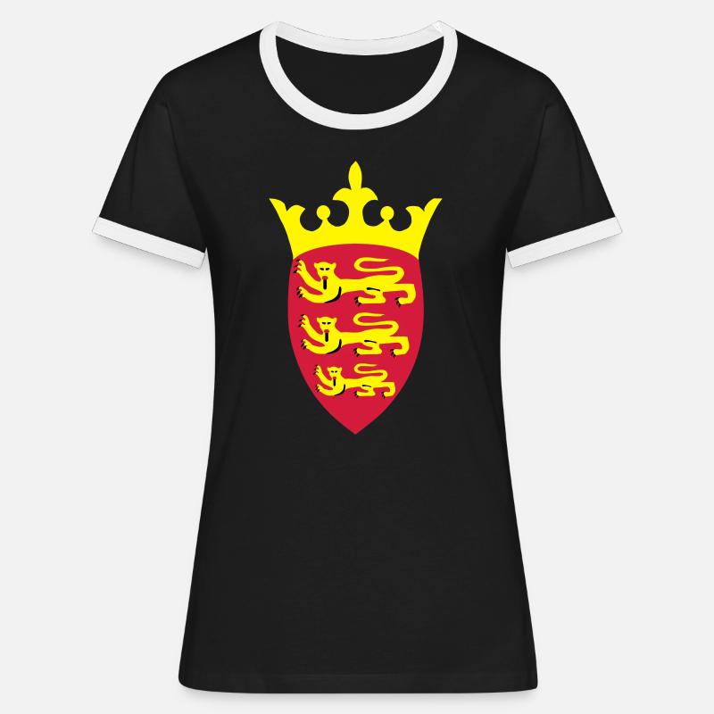 Jersey Crest - Women's Ringer T-Shirt - black/white
