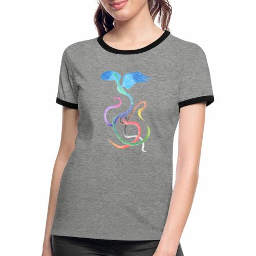 Gracieux - Oiseau arc-en-ciel à l'encre - T-shirt contrasté Femme