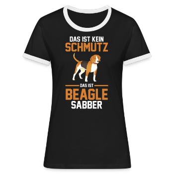 Dog Beagle - T-shirt contrasté Femme - noir/blanc - Devant - Selfina (174cm)