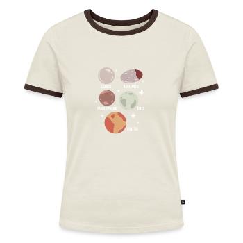 Univers du système solaire - T-shirt contrasté Femme - bleu/blanc - Devant