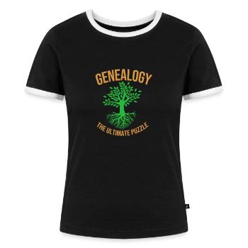 Family tree genealogy - Women's Ringer T-Shirt - black/white - Front - Selfina (174cm)
