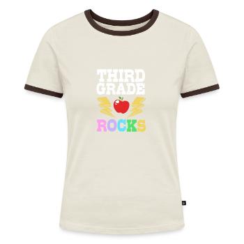 3rd Grade - Women's Ringer T-Shirt - blue/white - Front