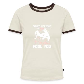 Ne laisse pas la queue de cheval te tromper Capoeira - T-shirt contrasté Femme - bleu/blanc - Devant