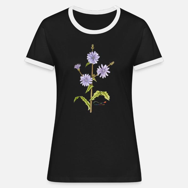 Chicory - Women's Ringer T-Shirt - black/white