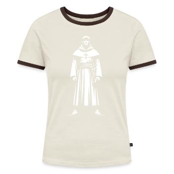 Cooles Mönch Design – Christliche Mönche im Kloste - Frauen Kontrast-T-Shirt - Blau/Weiß - Vorne