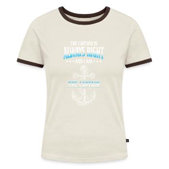 Segelschiff Schifffahrt Segler Urlaub - Frauen Kontrast-T-Shirt - Blau/Weiß - Vorne