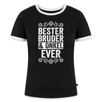 Bruder und Onkel - Frauen Kontrast-T-Shirt - Schwarz/Weiß - Vorne - Selfina (174cm)