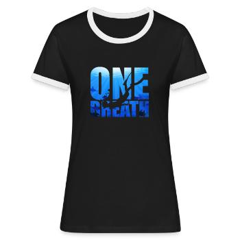 Apnoetauchen Freitaucher Tauchen Taucher Geschenk - Frauen Kontrast-T-Shirt - Schwarz/Weiß - Vorne - Selfina (174cm)