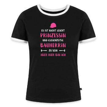 Bauherrin - Frauen Kontrast-T-Shirt - Schwarz/Weiß - Vorne - Selfina (174cm)