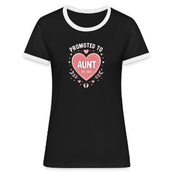 Faster 2026 Faster 2026 Befordrad till faster 2026 - Kontrast-T-shirt dam - svart/vit - Fram - Selfina (174cm)