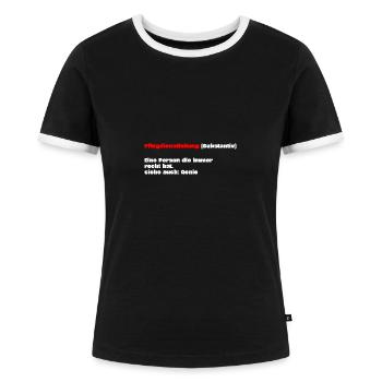 Pflegedienstleitung Krankenschwester Definition - Frauen Kontrast-T-Shirt - Schwarz/Weiß - Vorne - Selfina (174cm)