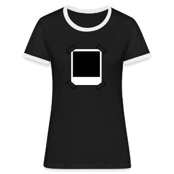Instant photo - Women's Ringer T-Shirt - black/white - Front - Selfina (174cm)