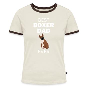 Amoureux des chiens Fête des Pères Cadeau Boxer Papa - T-shirt contrasté Femme - bleu/blanc - Devant
