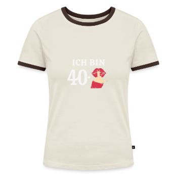 41 Jahre Geburtstagsspruch Damen Geburtstag 41. - Frauen Kontrast-T-Shirt - Blau/Weiß - Vorne