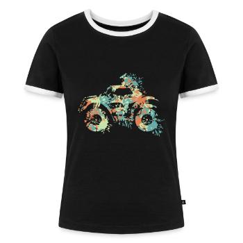 Quad ATV Splash - T-shirt contrasté Femme - noir/blanc - Devant - Selfina (174cm)