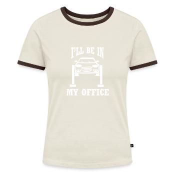 Kfz Mechatroniker Schrauber Auto - Frauen Kontrast-T-Shirt - Blau/Weiß - Vorne