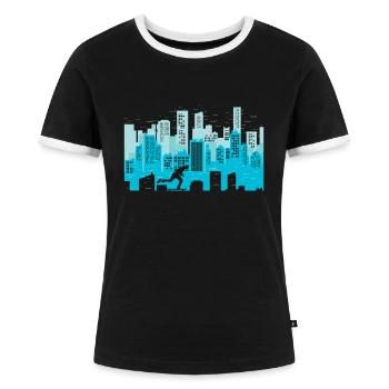 Longboard - T-shirt contrasté Femme - noir/blanc - Devant - Selfina (174cm)