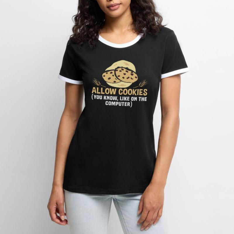 Kekse und Kuchen Backen Bäckerin oder Hobbybäcker Frauen Kontrast-T-Shirt