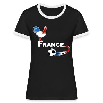 football france 08 - T-shirt contrasté Femme - noir/blanc - Devant - Selfina (174cm)