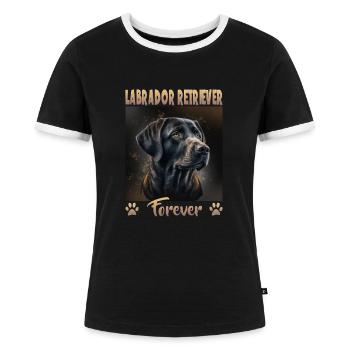 Hunde Spruch Labrador Retriever Design für - Frauen Kontrast-T-Shirt - Schwarz/Weiß - Vorne - Selfina (174cm)