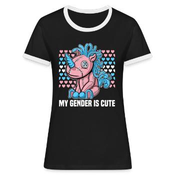 Bisexell Transgender Pride Day LGBT - Women's Ringer T-Shirt - black/white - Front - Selfina (174cm)