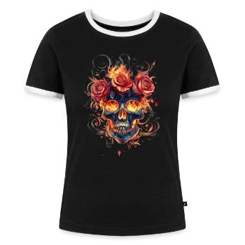 Tattoo Studio Tattoo Artist Tattoo Ideas - Women's Ringer T-Shirt - black/white - Front - Selfina (174cm)