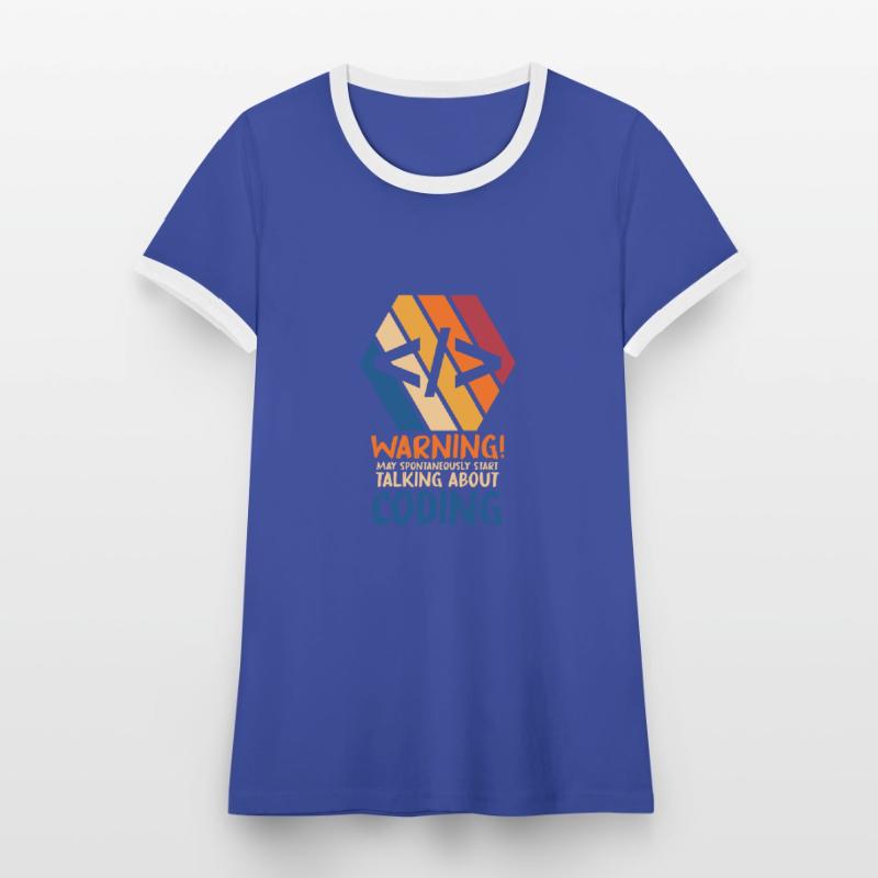 Programmer Geek Computer Programming Coder L Women's Ringer T-Shirt