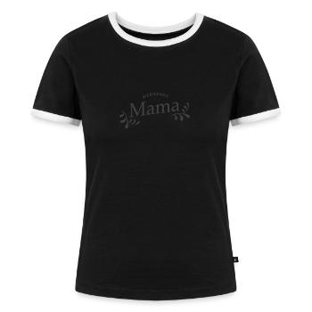 Werdende Mama - Frauen Kontrast-T-Shirt - Schwarz/Weiß - Vorne - Selfina (174cm)