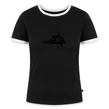 FITNESS - T-shirt contrasté Femme - noir/blanc - Devant - Selfina (174cm)