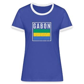 Gabon - Women's Ringer T-Shirt - blue/white - Front