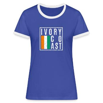 Ivory Coast - Women's Ringer T-Shirt - blue/white - Front
