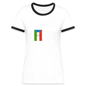 Guinée équatoriale - T-shirt contrasté Femme - bleu/blanc - Devant