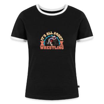 Lutte Arts martiaux Lutte Sports Lutte libre - T-shirt contrasté Femme - noir/blanc - Devant - Selfina (174cm)