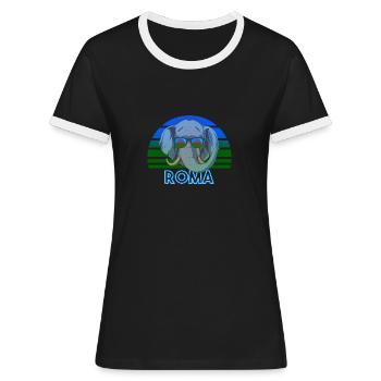 Roma - Women's Ringer T-Shirt - black/white - Front - Selfina (174cm)