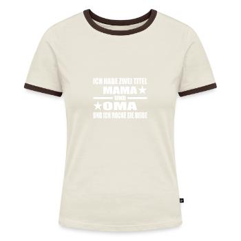 Mama - Frauen Kontrast-T-Shirt - Blau/Weiß - Vorne